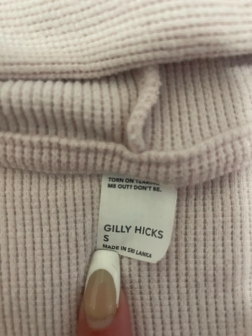 Gilly Hicks Pale Pink Waffle-Knit Hoodie - Picture 2 of 2